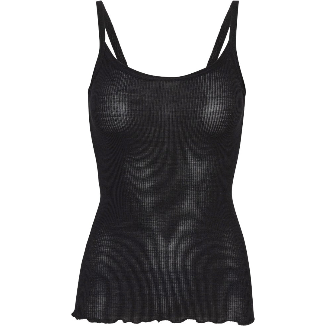 Wool Silk Rib Undertrøje 3440 - Sort