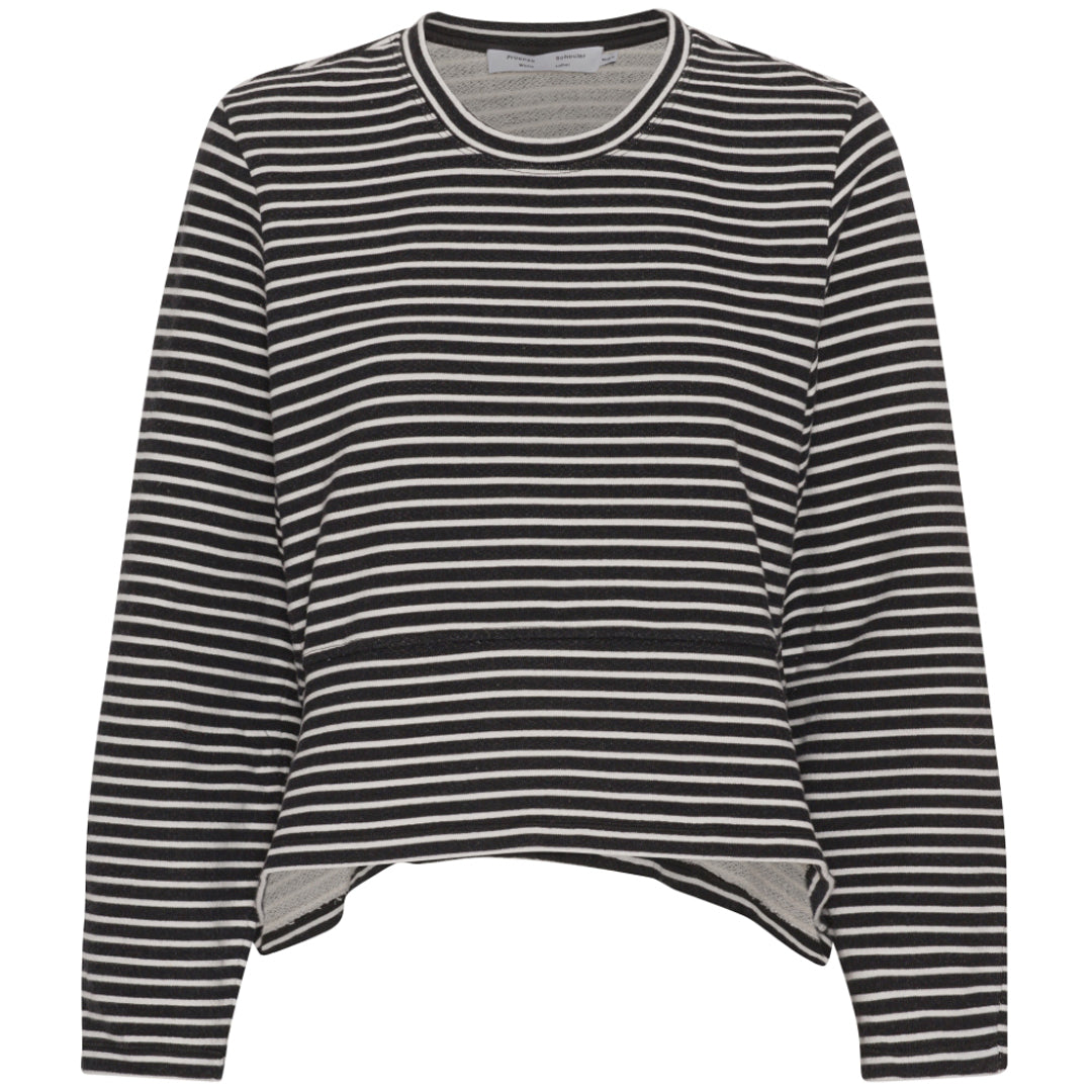 Asymmetric Sweatshirt - Sort / Hvid