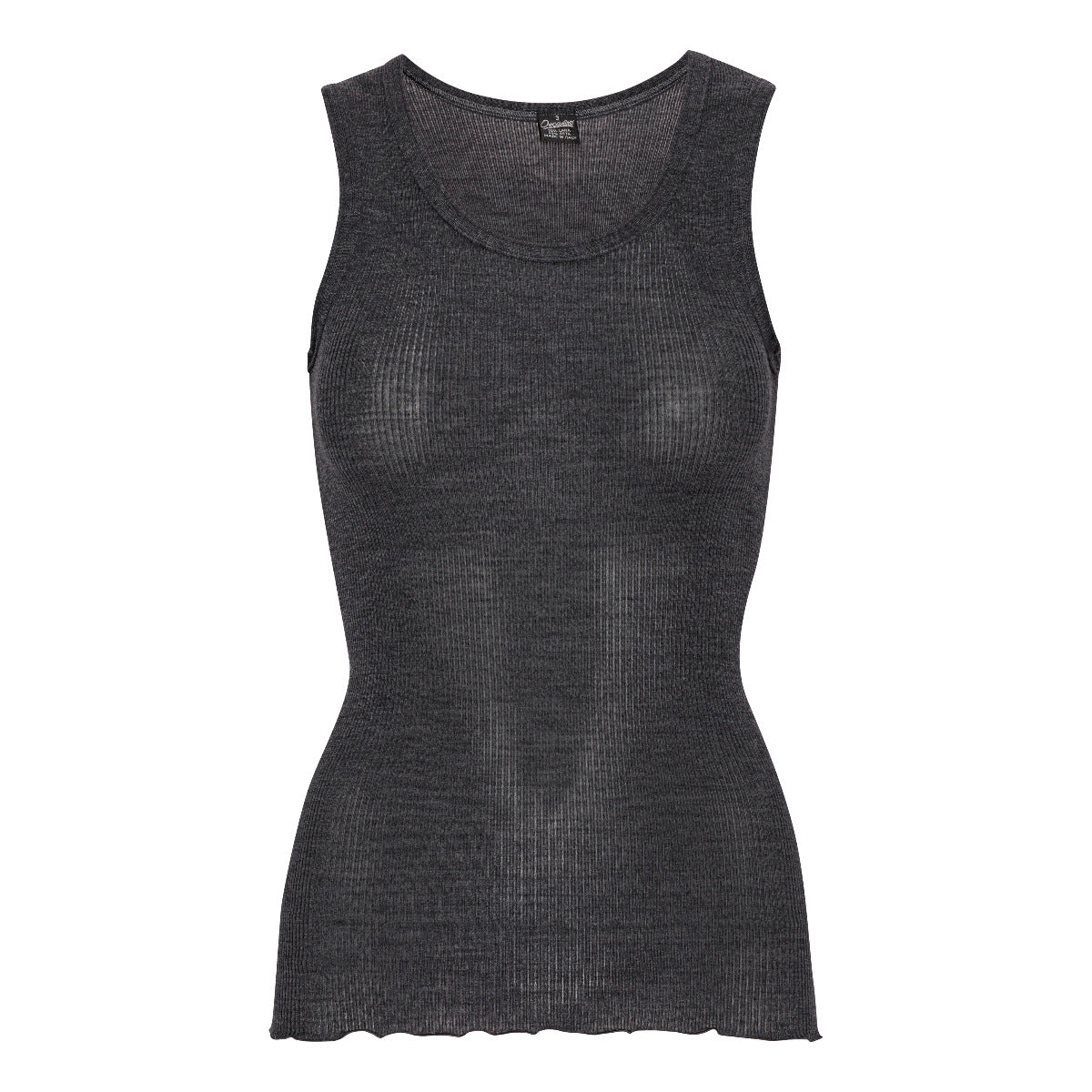 Wool Silk Rib Tank Top 3442 - Grey