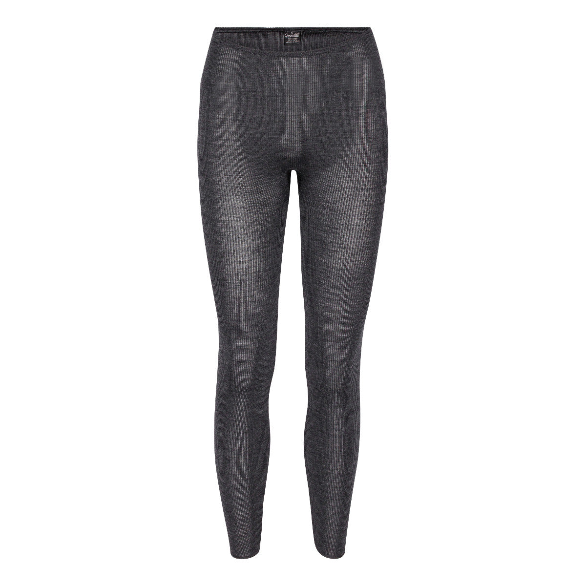 Wool Silk Rib Leggings - Grey