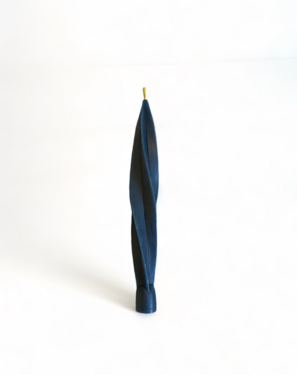 Twisted Large Candle - Blue