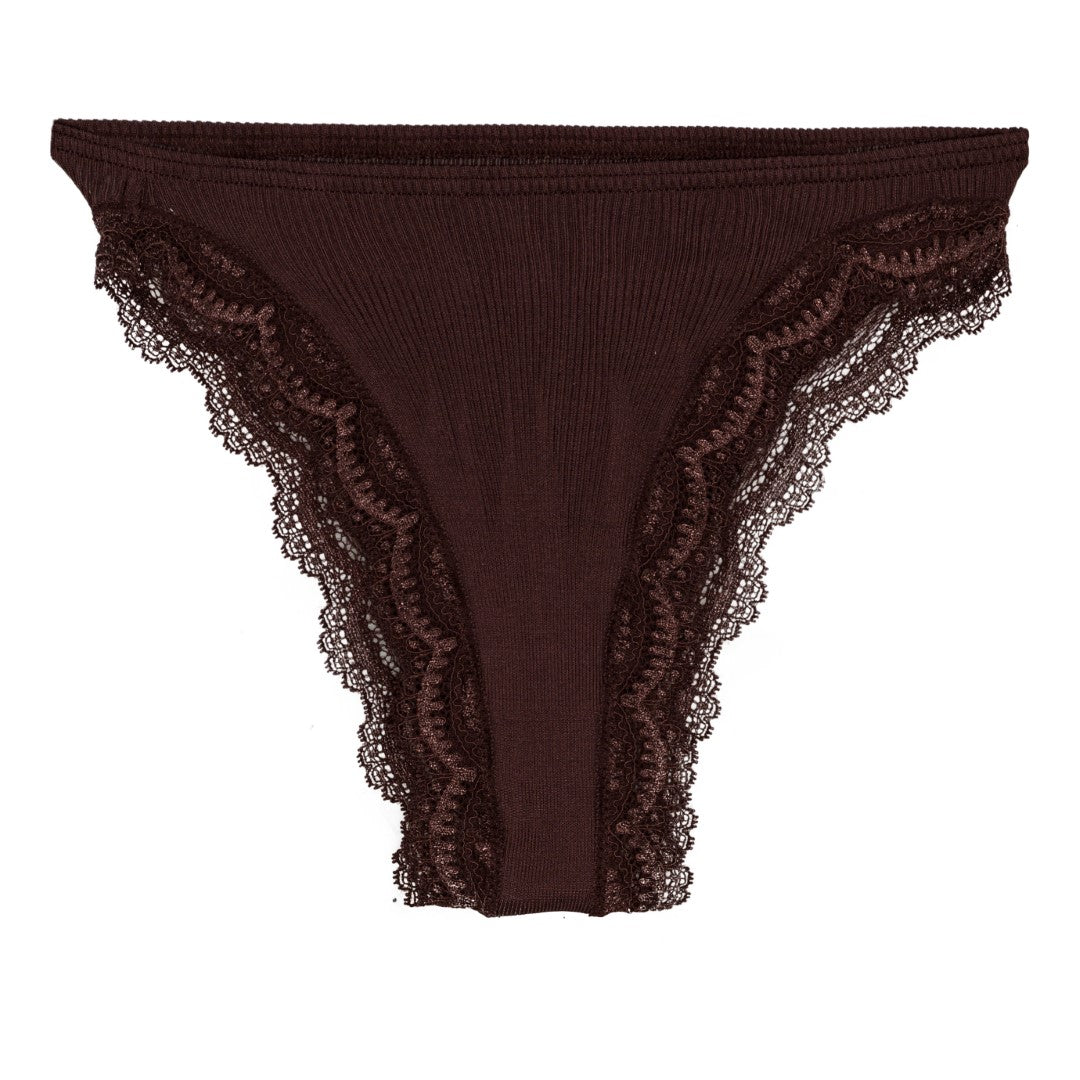 BRIEFS SILK RIB 9471 W - Chocolate