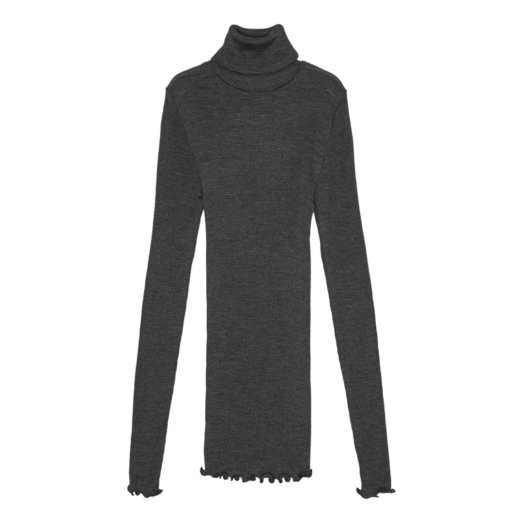 CAMI SILK RIB TURTLE NECK 9516 - Graphite