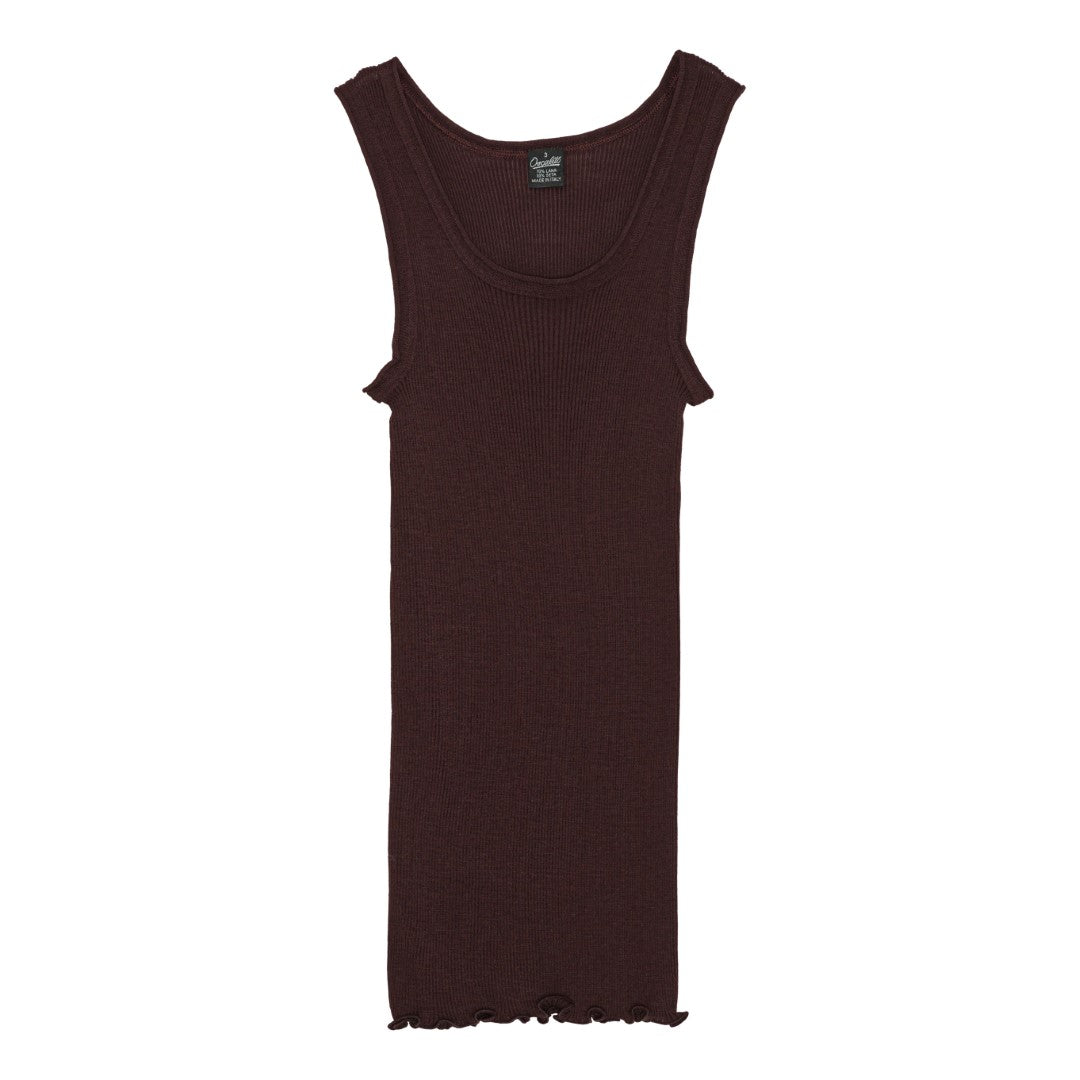 TANK TOP WOOL SILK RIB - 3442R - Brown