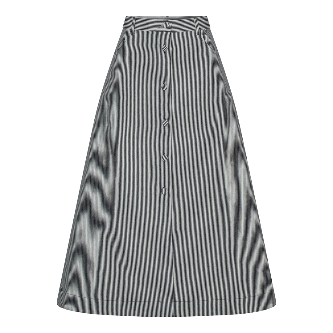 Norma Skirt - Milk boy stripe navy/off white
