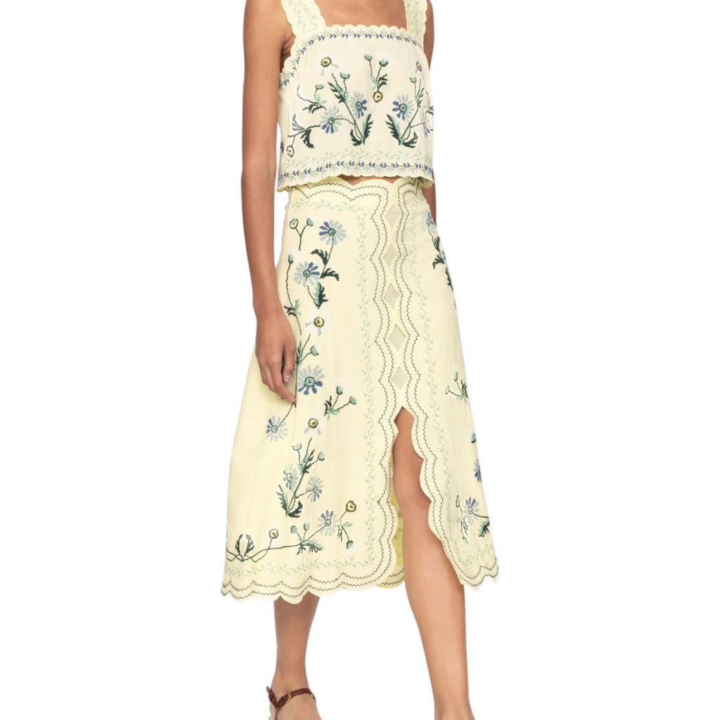 Audra Embrodiery Nederdel - Butter