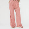 Linen Wide Box Pants - Raspberry