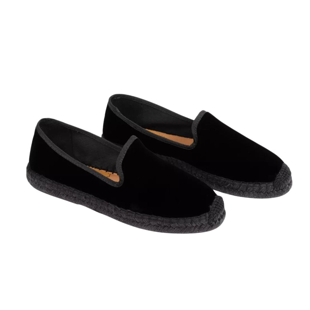 Nonno Velvet Espadrille  - Sort