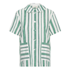 Kortærmet Sophie Skjorte - Green/White Stripe