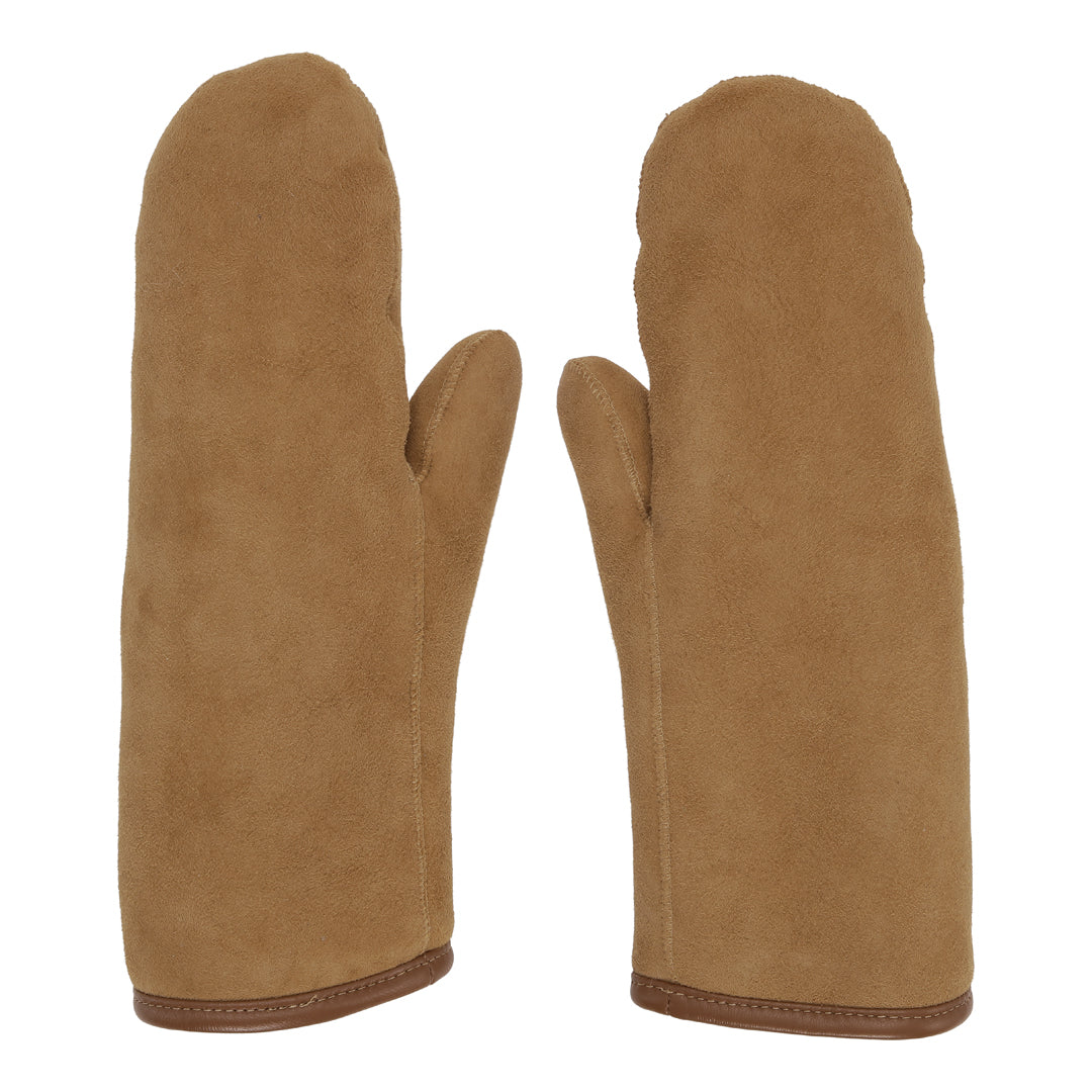 Sheepskin Suede Mittens - Tan