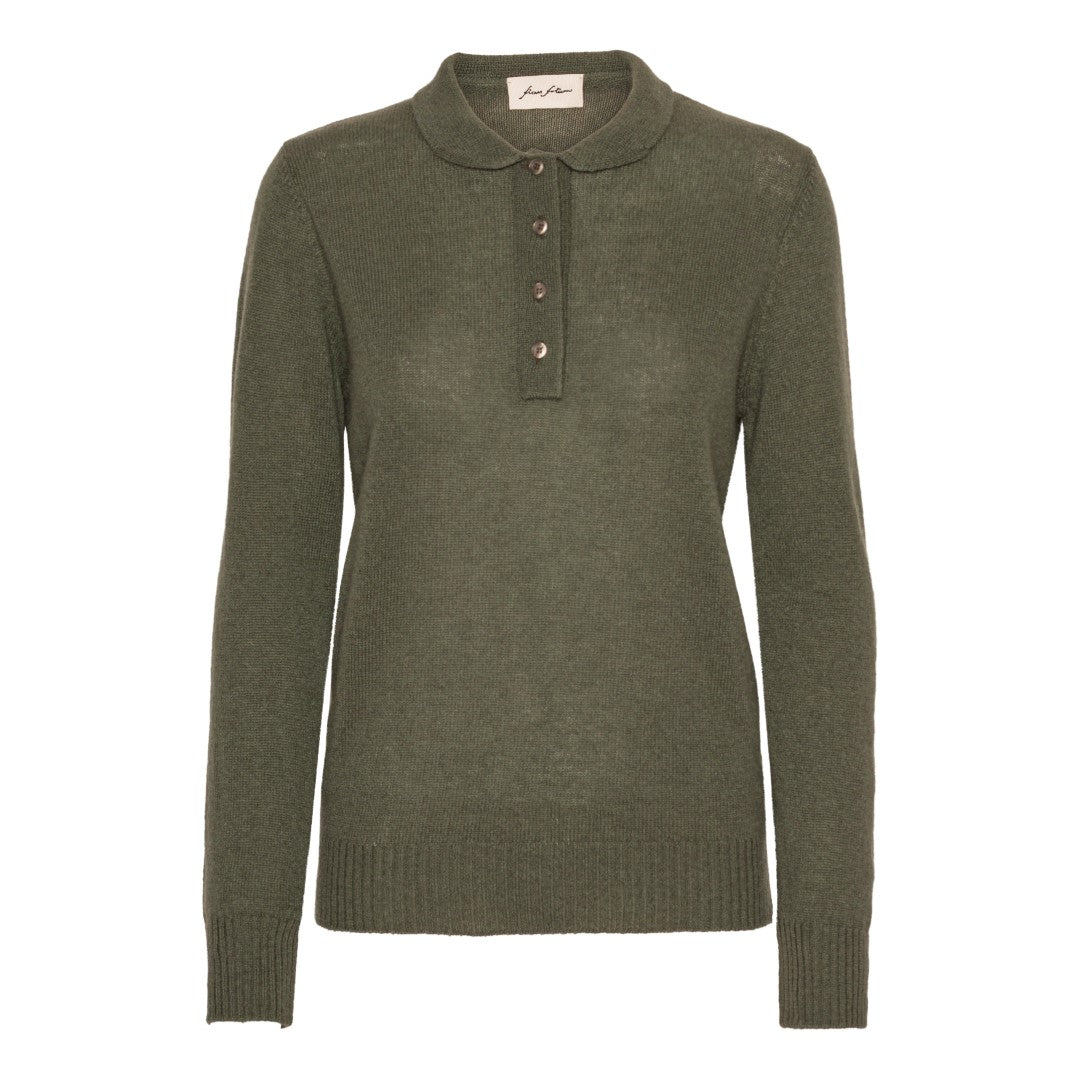 Cashmere Polo - Leaf green