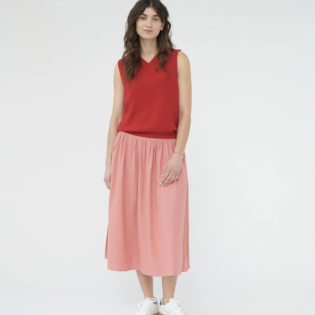 Linen skirt - Raspberry