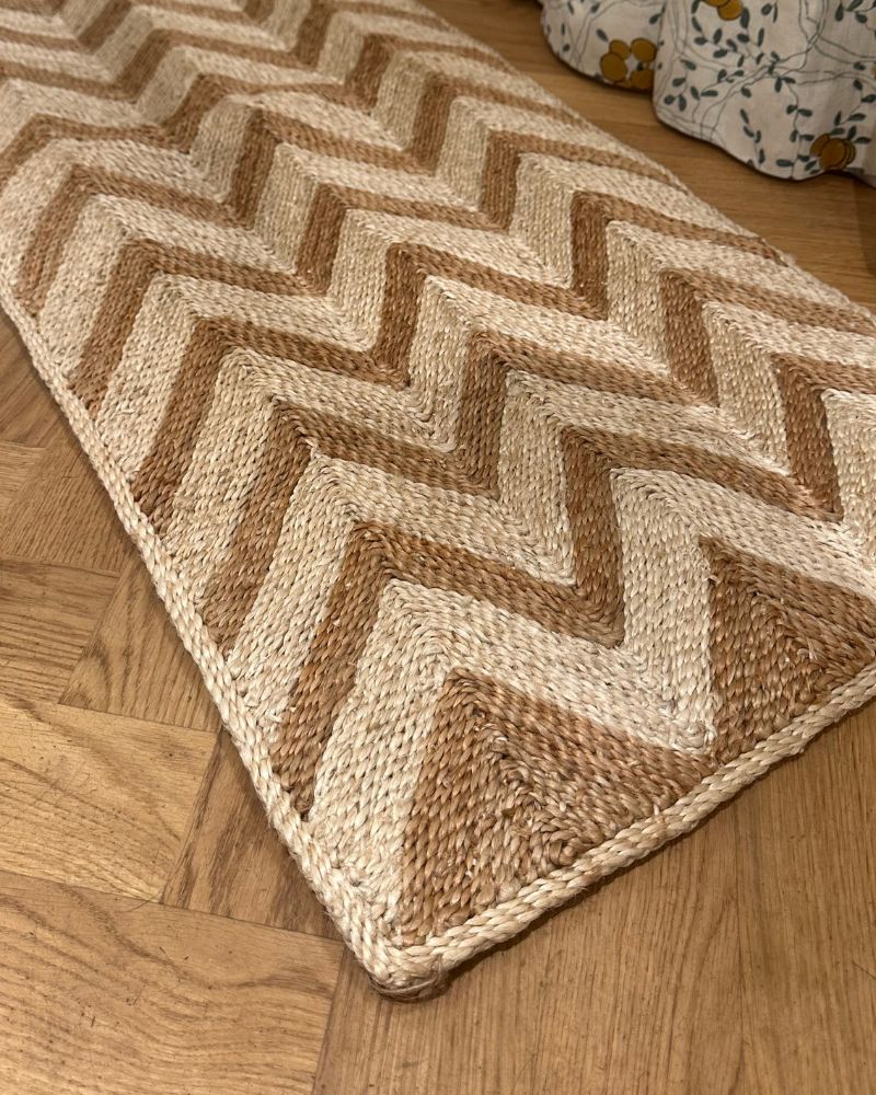 Zig-zag Tæppe - Beige