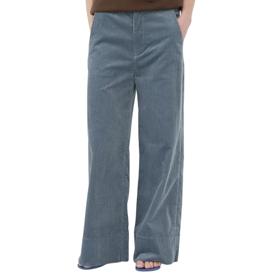 Corduroy Wide Pants - Dove Blue