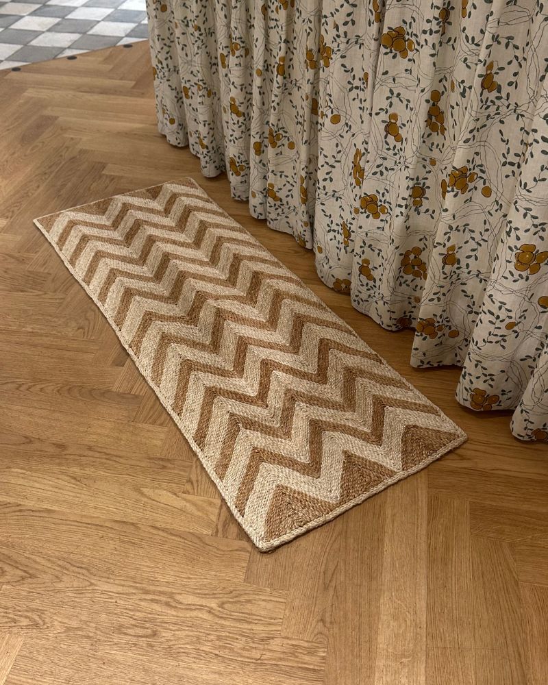 Zig-zag Tæppe - Beige