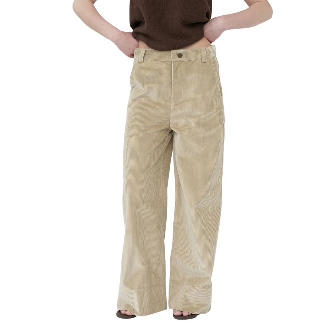 Corduroy Wide Bukser - Beige