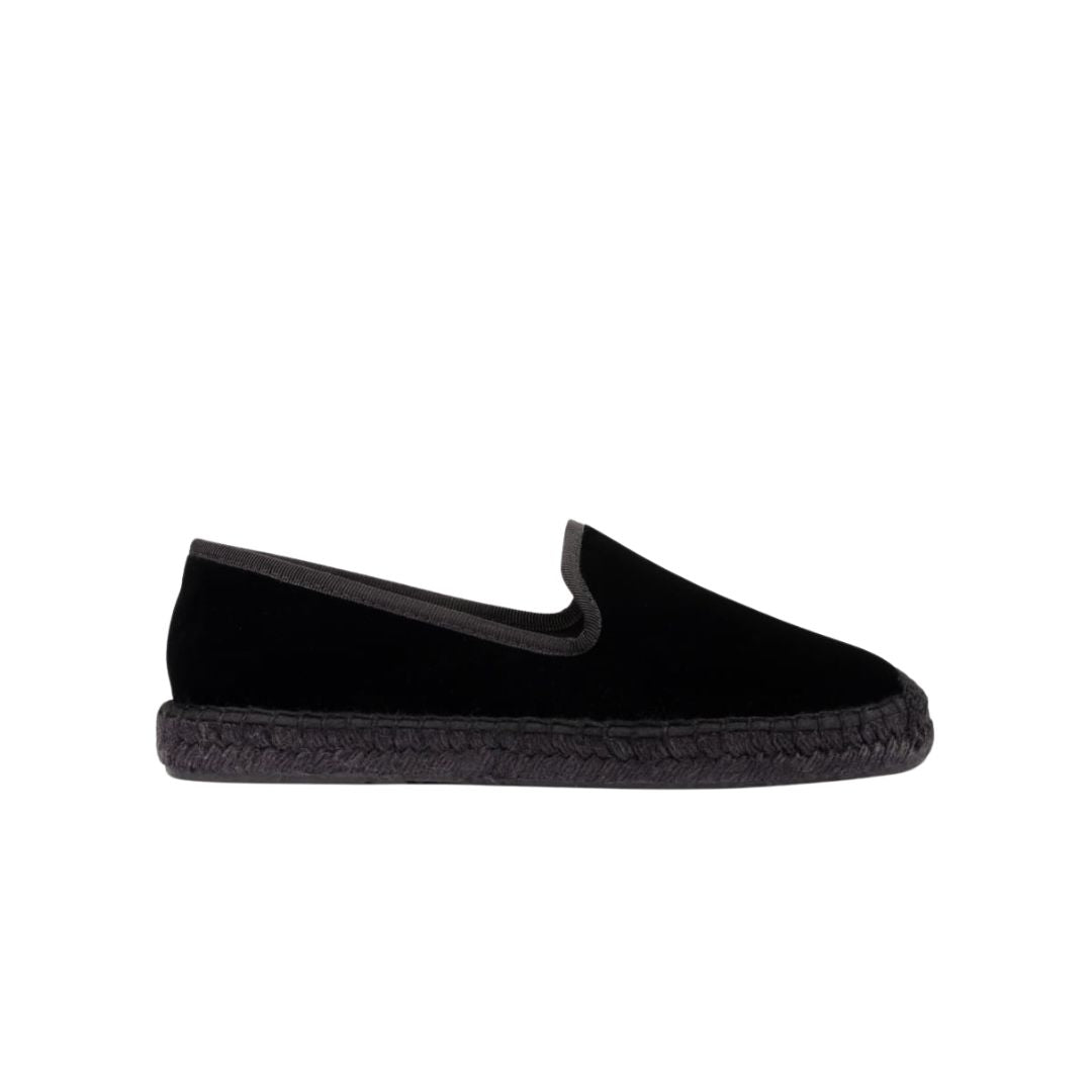 Nonno Velvet Espadrille  - Sort