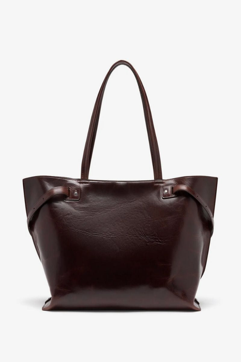Days Tote in Pull Up Calf – Dark Brown