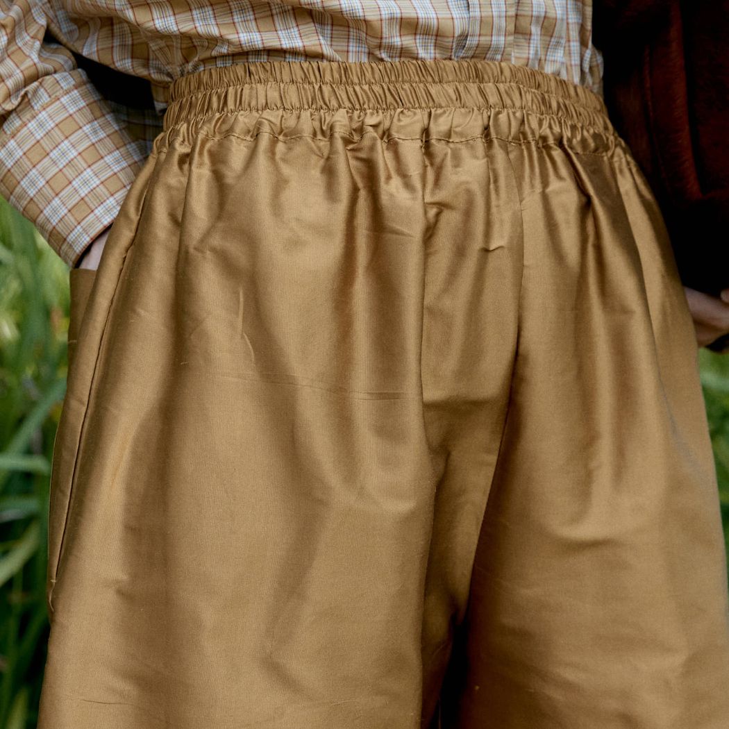 Silk Dupion Hilda Shorts - Ochre