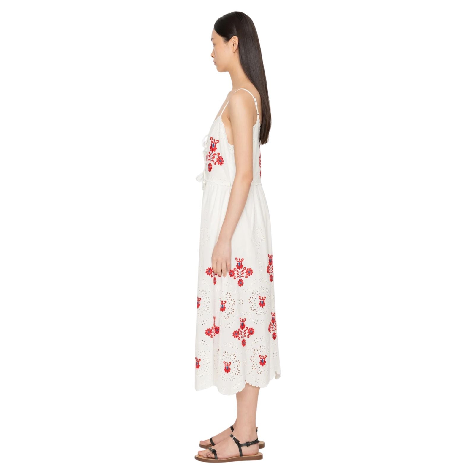 Catharina Embroidery Midi Skirt - Cream