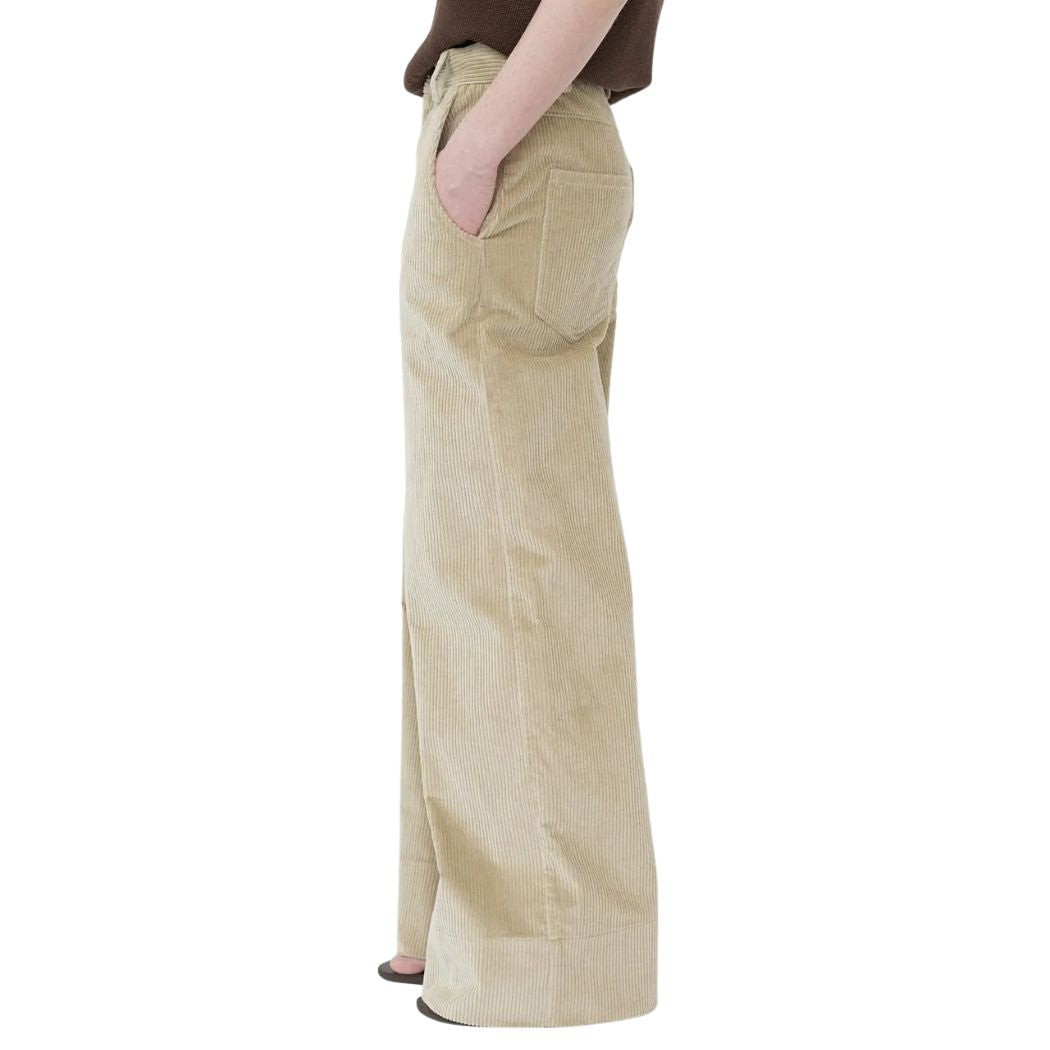 Corduroy Wide Bukser - Beige