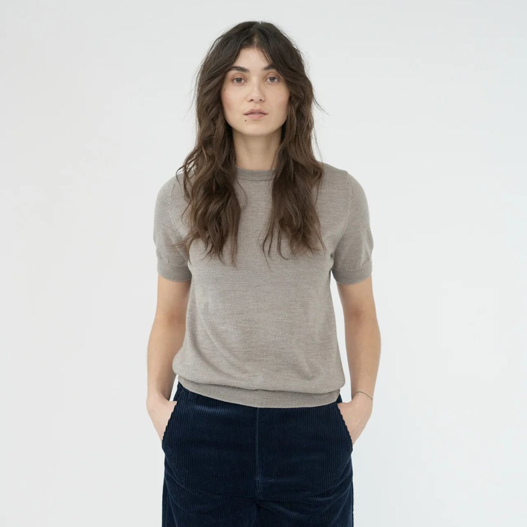 Merino knit t-shirt - Nature