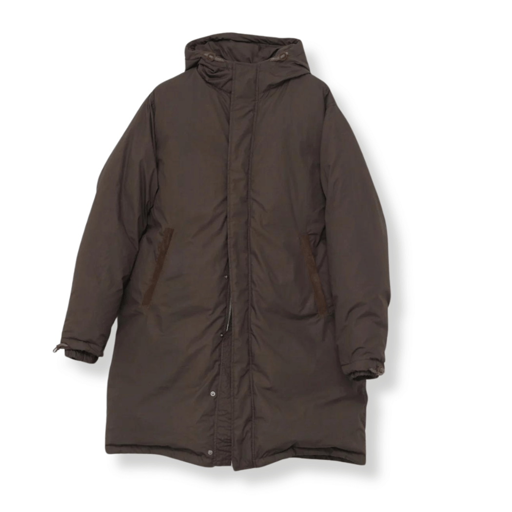 Down Puffer Coat - Brown