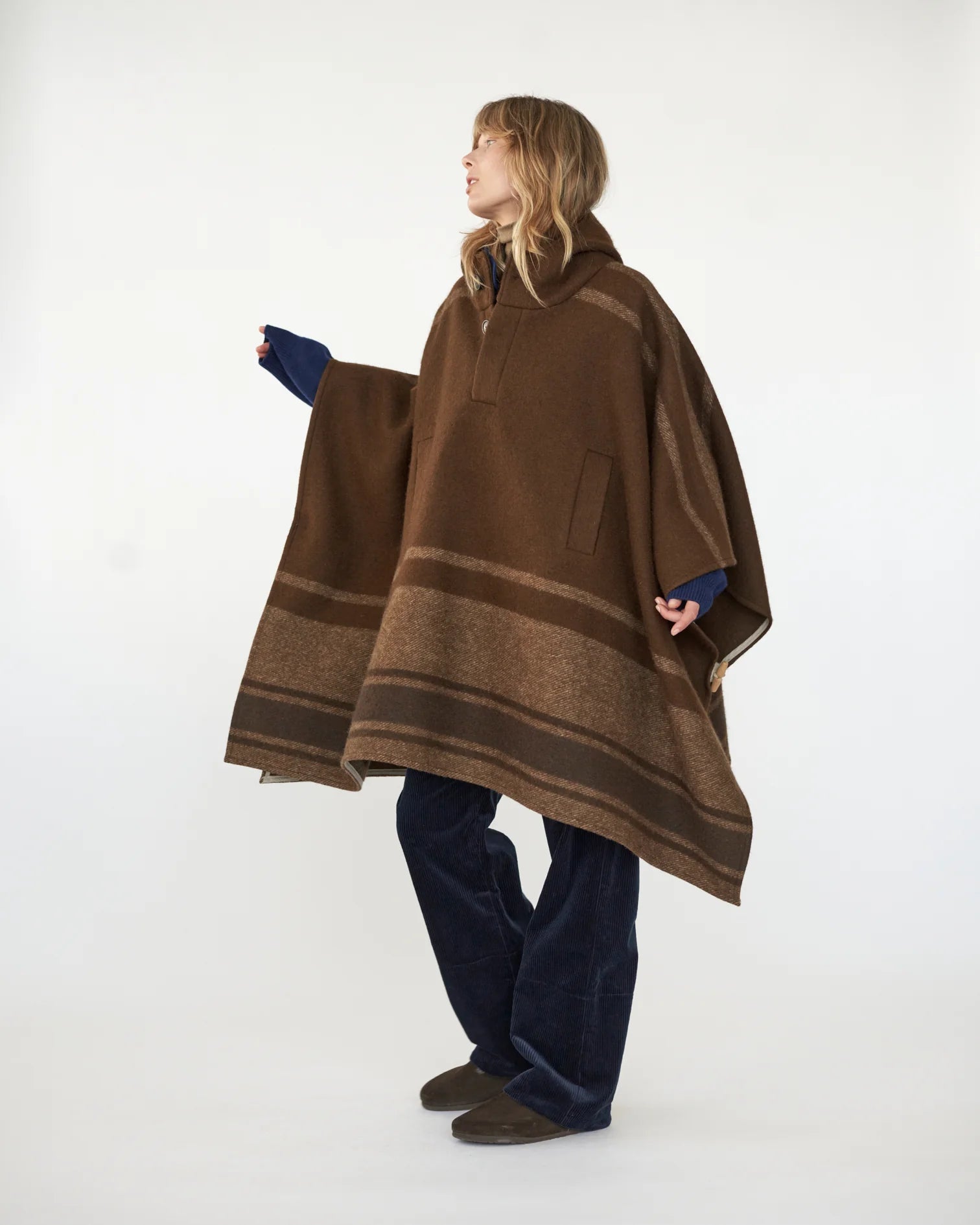 Klippan Boiled Wool Cape - Brown