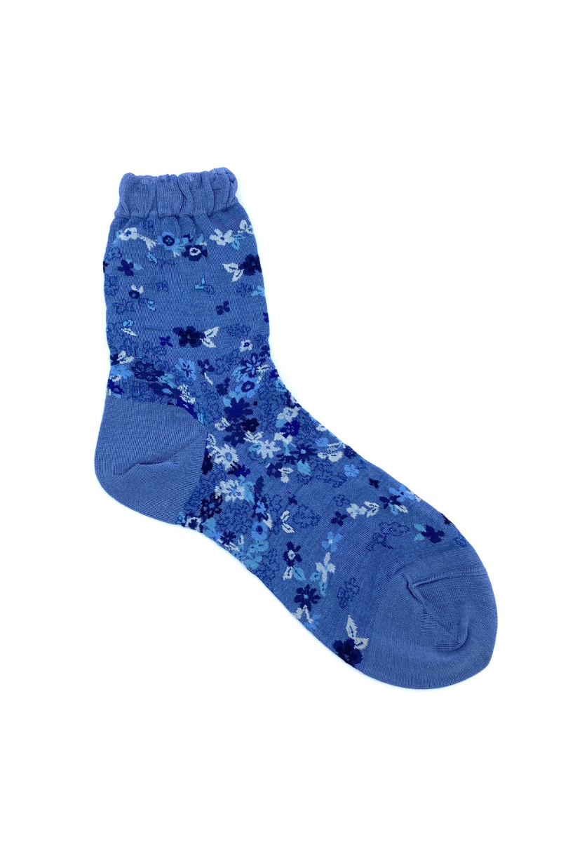 Peace Flowers Socks - Blue