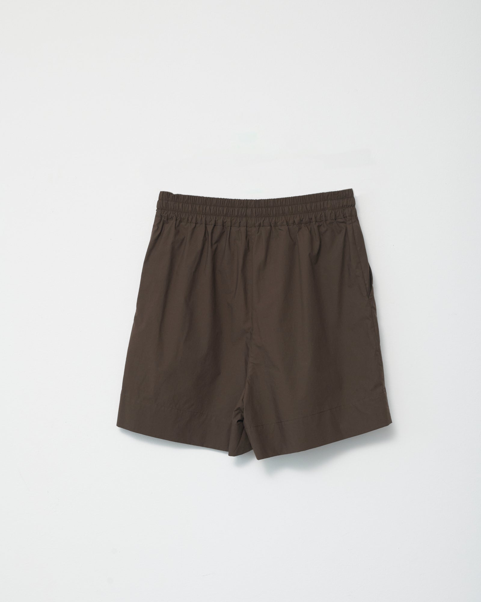 Cotton Poplin Shorts - Dark Brown