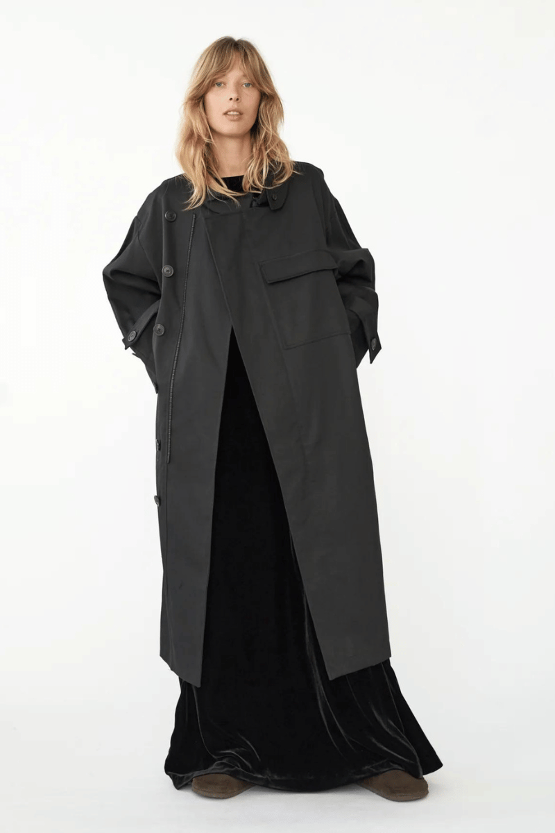 Water resistant Trench Coat - Black