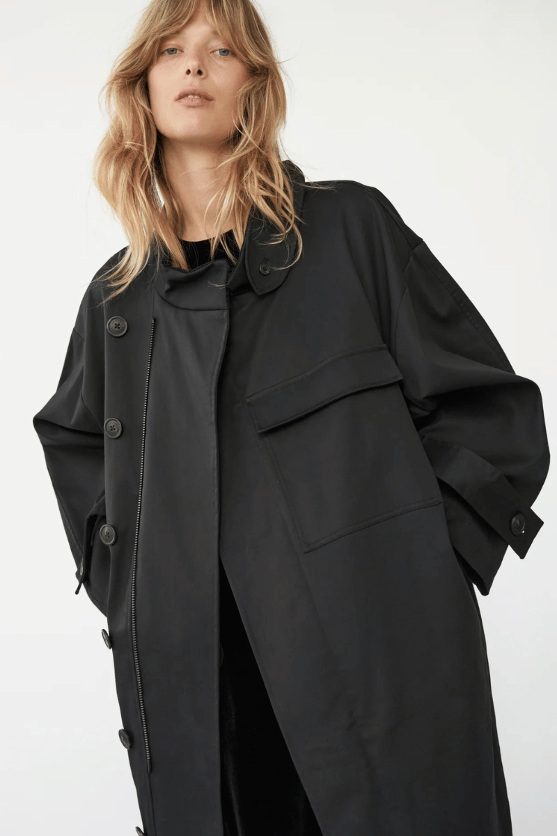 Water resistant Trench Coat - Black