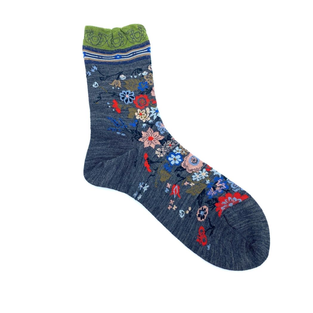 Happy Flower Strømper KT-178 - Grey