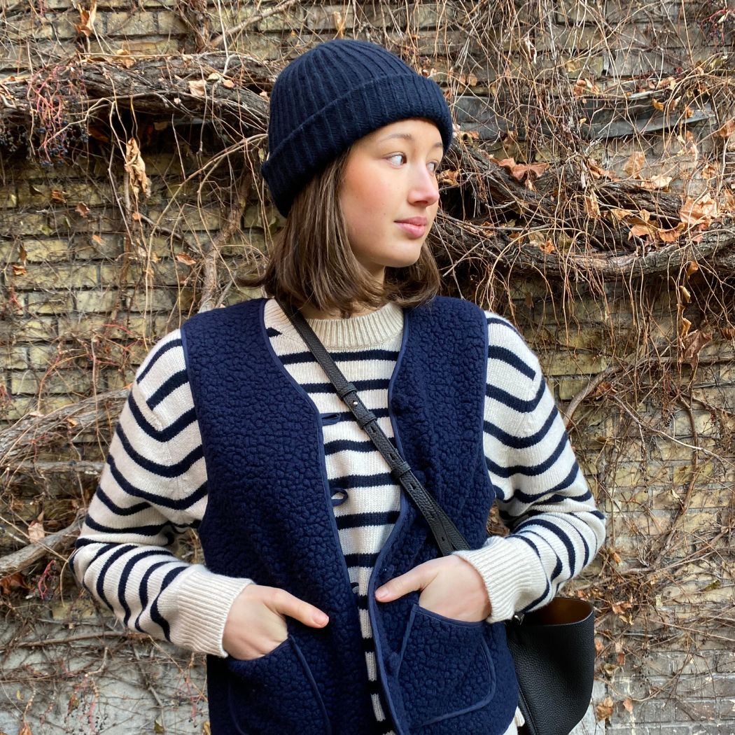 Billie Cashmere Beanie - Grey Melange