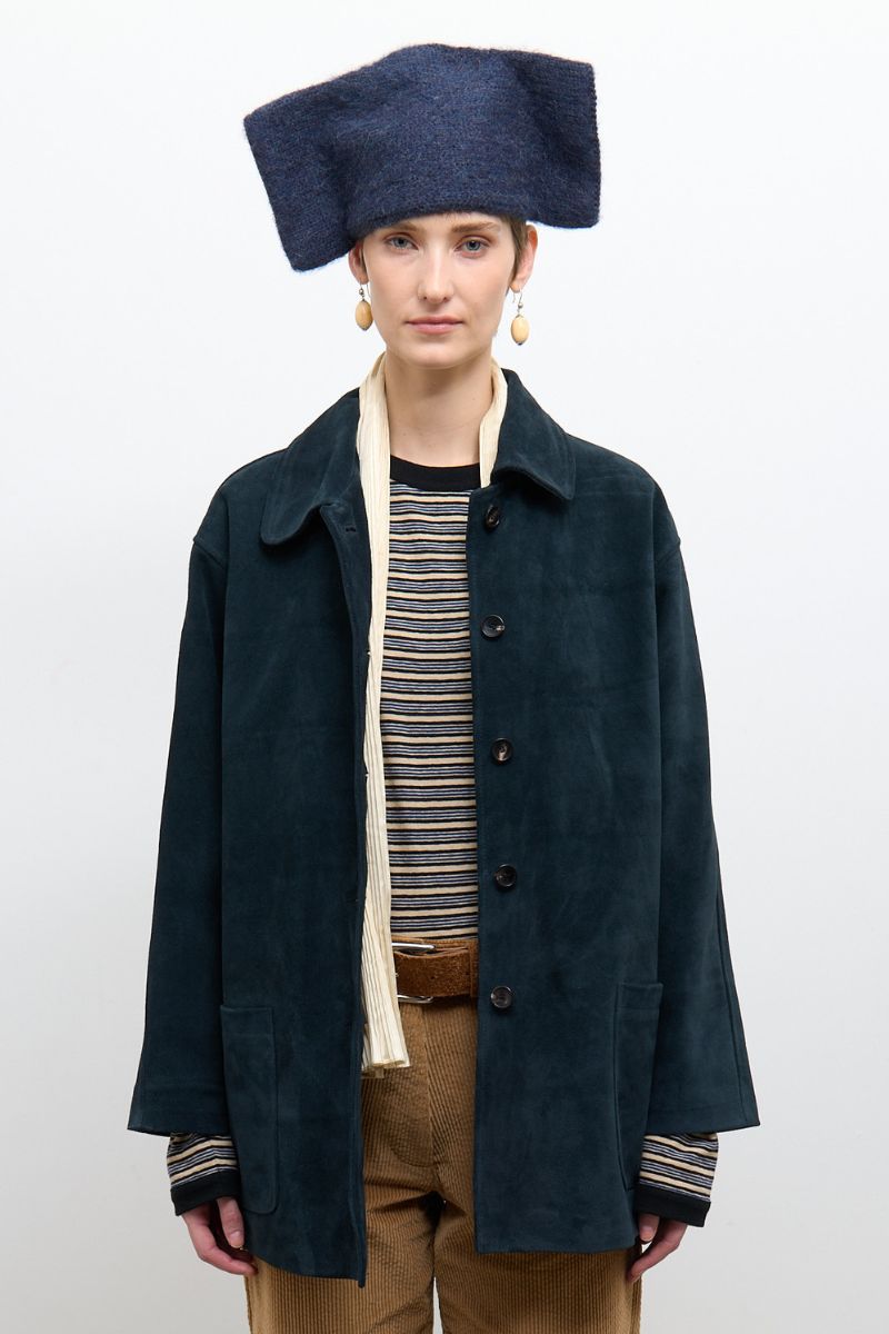 Italian Suede Quinn Jacket - Midnight