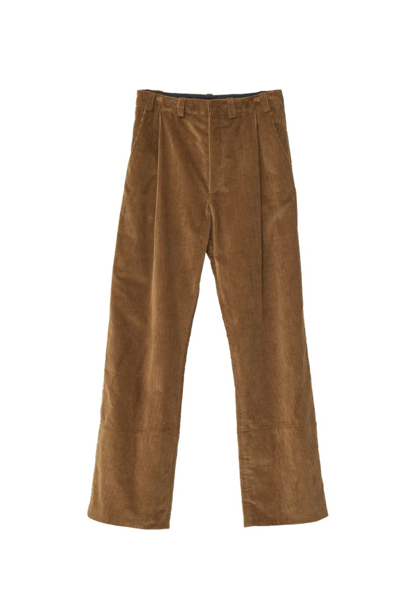 Corduroy Box Trousers - Cognac