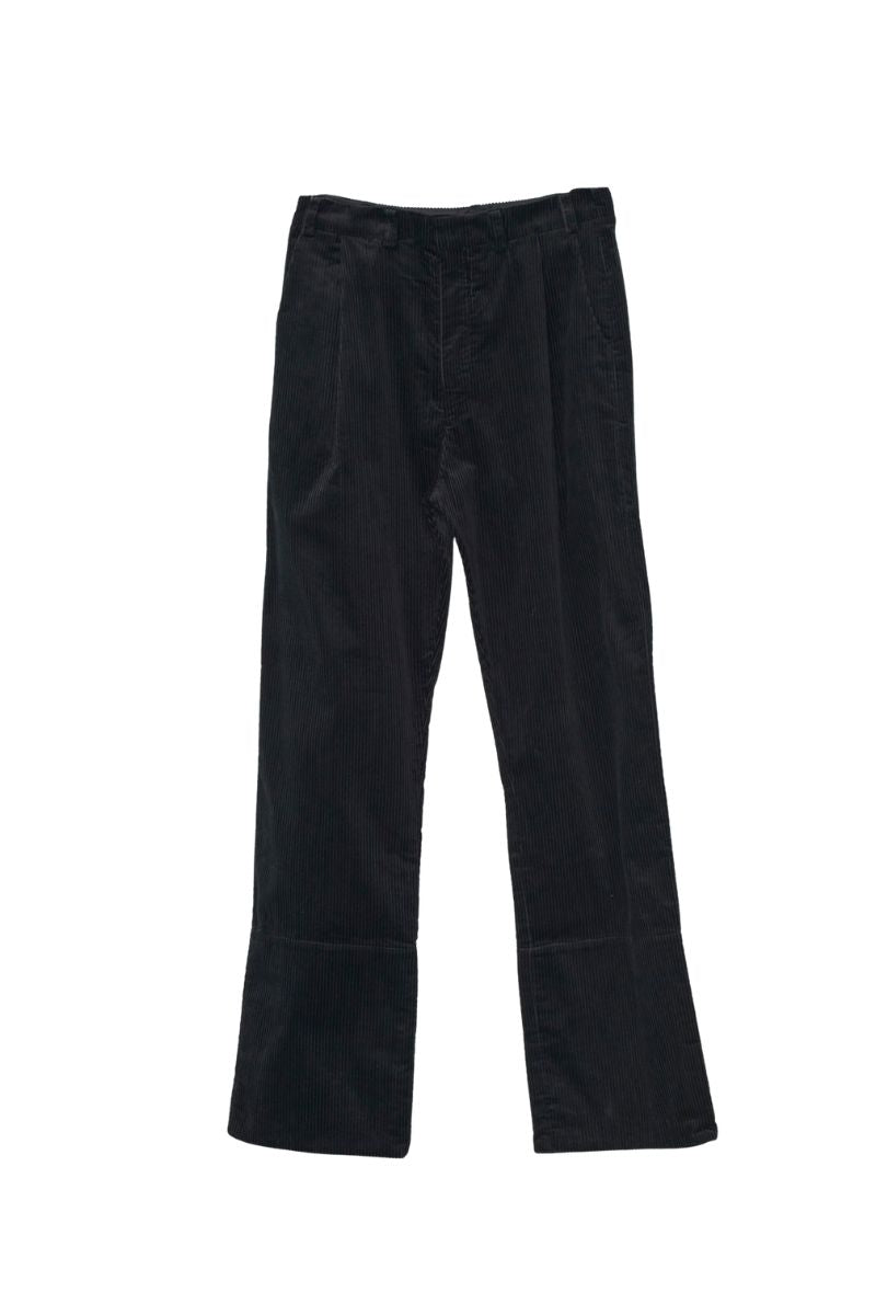 Corduroy Box Trousers - Black