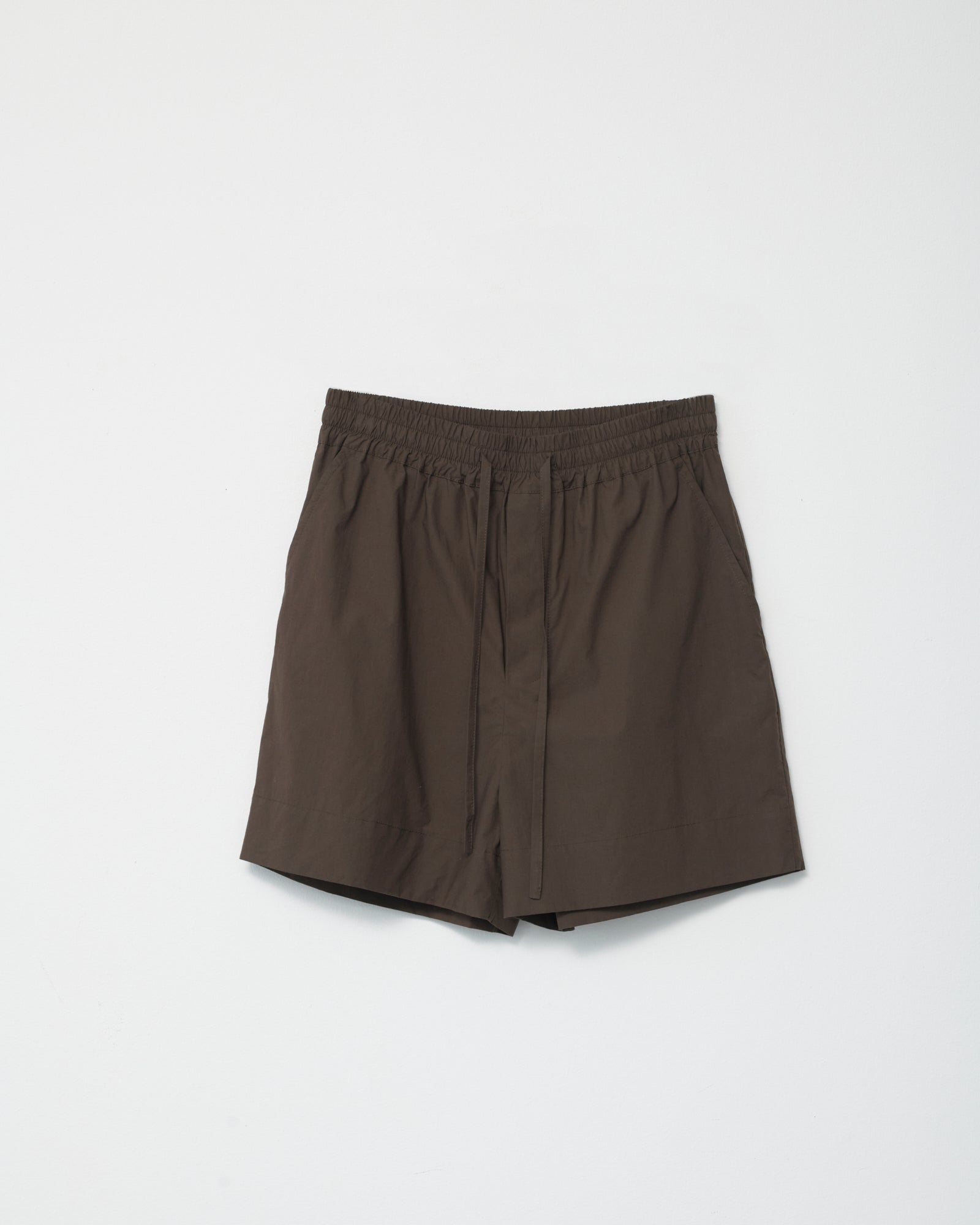 Cotton Poplin Shorts - Dark Brown