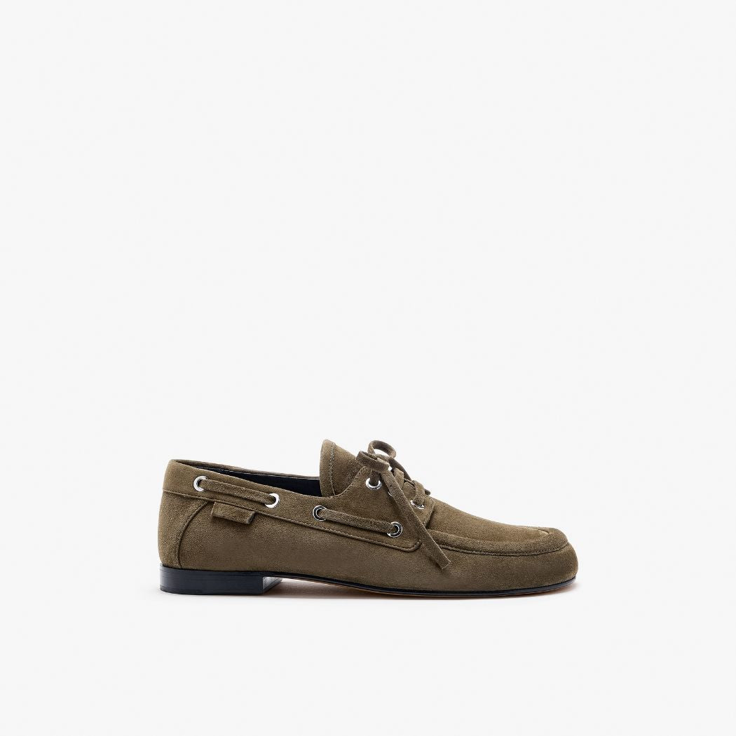 Deck Shoes in Kidsuede - Moss