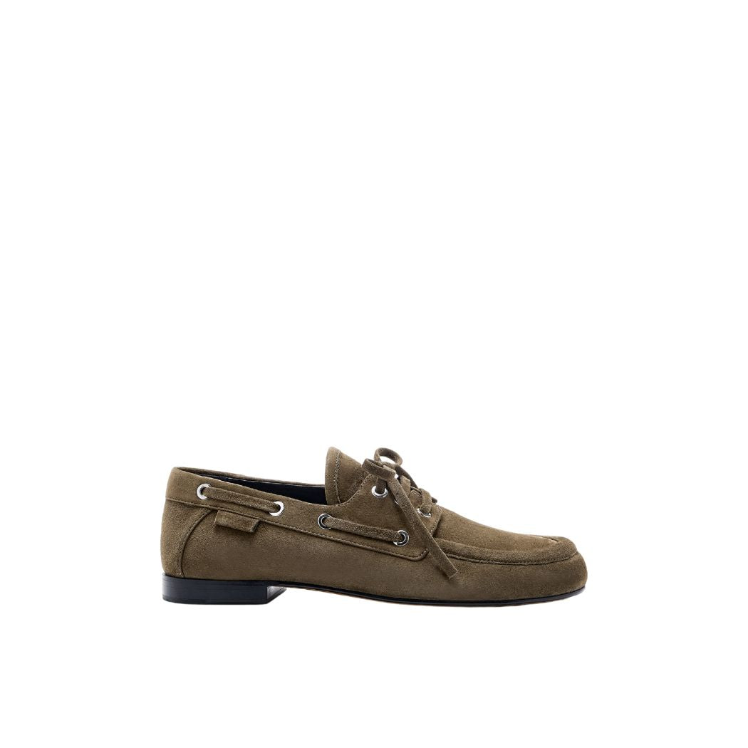 Deck Shoes in Kidsuede - Moss
