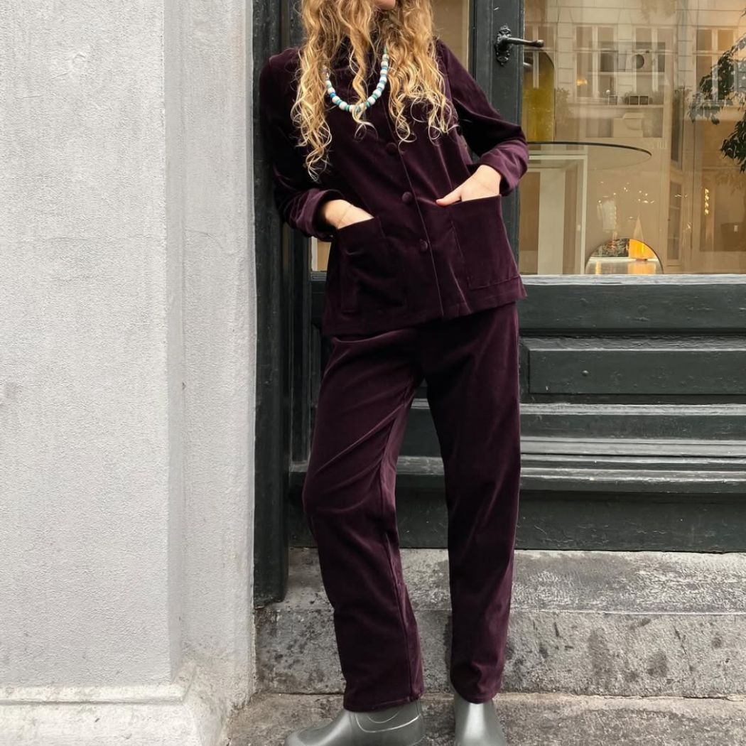 Holiday Pants - Merlot Velvet