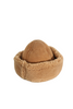 Suede Back Curly Hair Cap - Tan