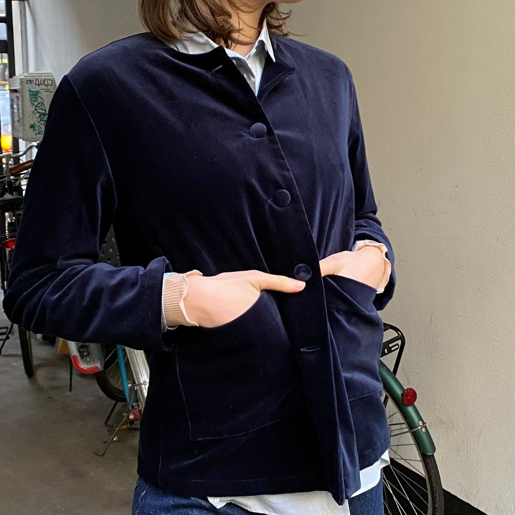 Oscar Jakke - Navy Velvet