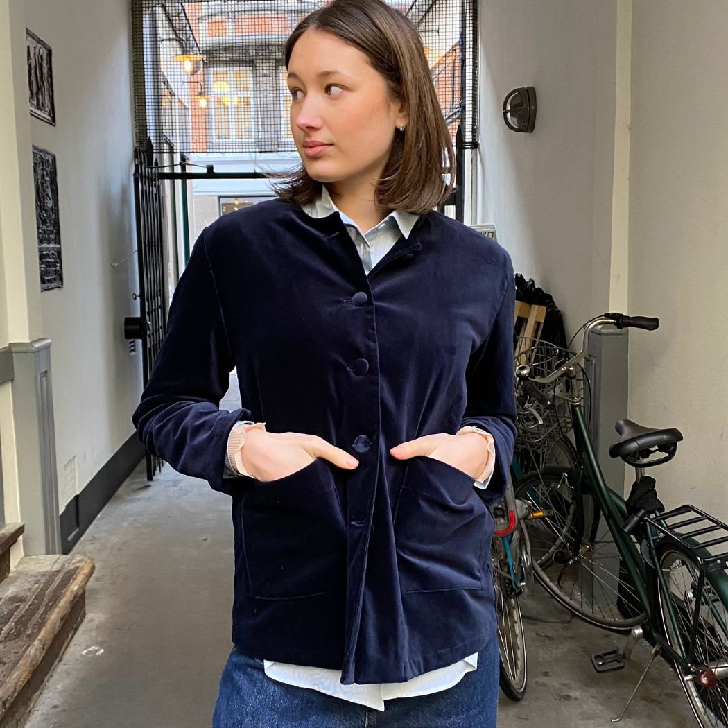 Oscar Jakke - Navy Velvet