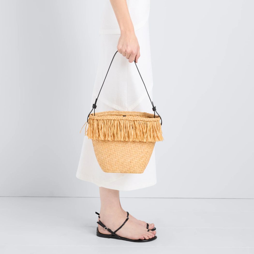 Bucket Bag in Raffia - Sand
