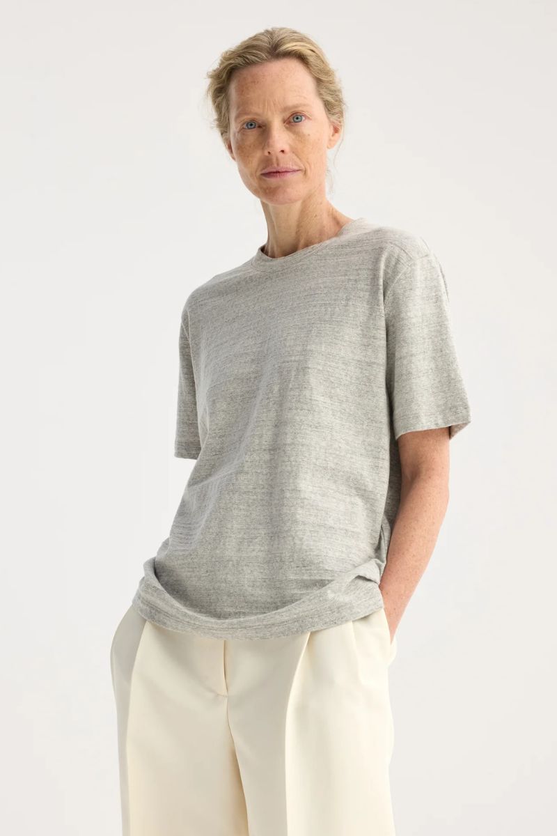 Japanese mouliné jersey T-shirt - light grey melange