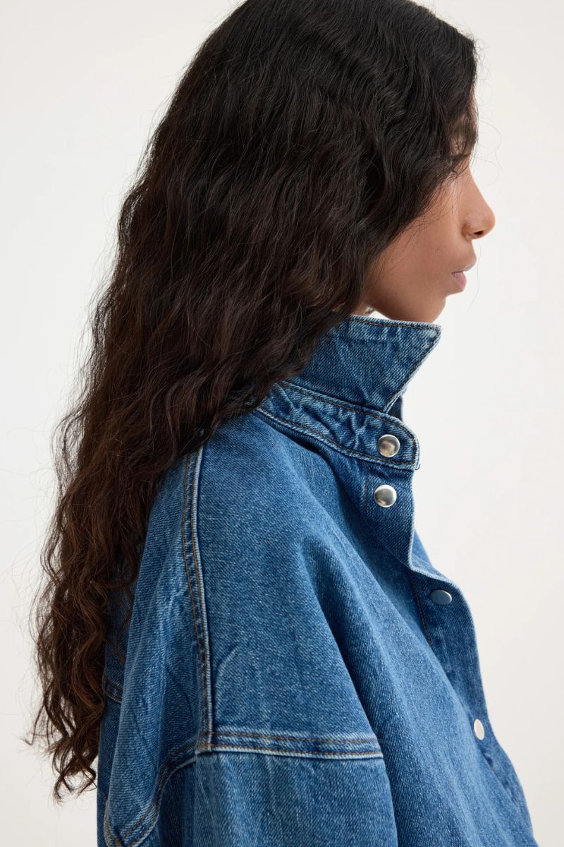 Denim Oversized Shirt - Mid Denim Blue