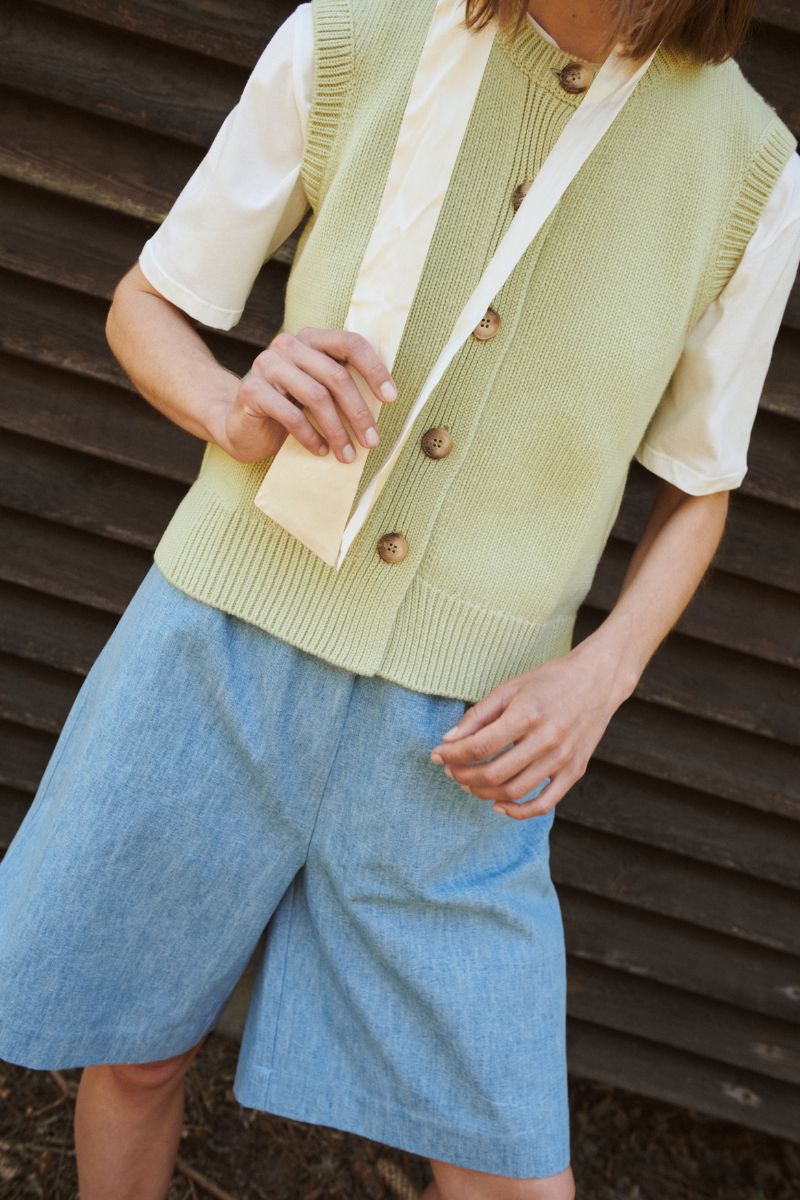 Ellen Knitted Vest - Lime