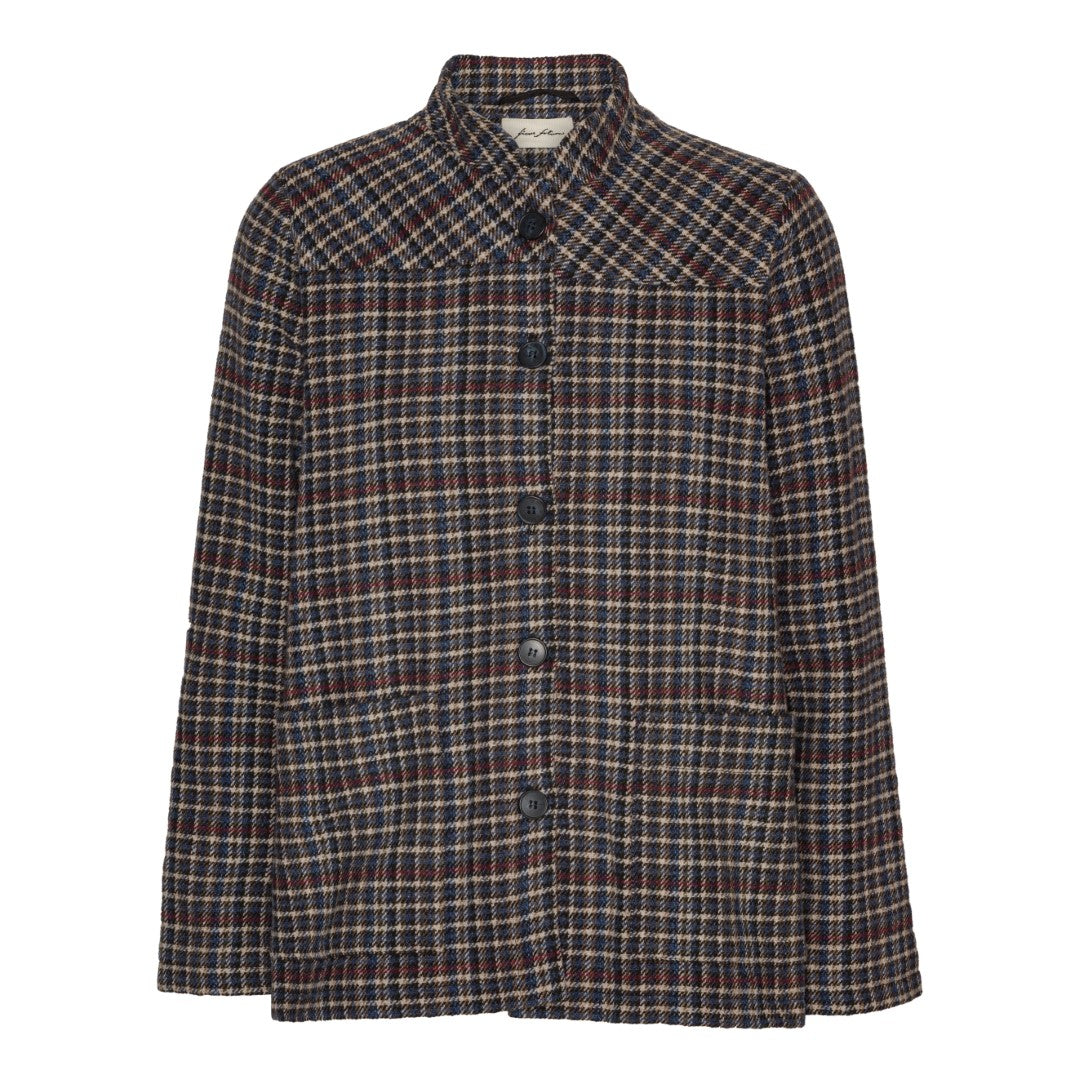 Margaret 3 Jacket - Blue &amp; Bordeaux Check