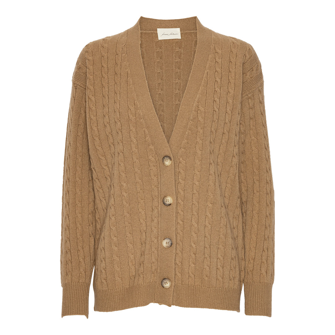 Cable Cardigan - Camel